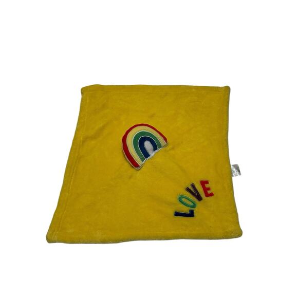 Chick Pea Rainbow Love Baby Lovey Yellow Security Blanket Pride Plush 13”x13” - Picture 1 of 5